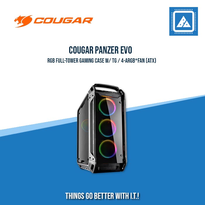 COUGAR PANZER EVO RGB BLACK ATX FULL TOWER RGB LED GAMING CASE WITH REMOTE COUGAR PANZER EVO RGB BLACK ATX FULL TOWER RGB LED GAMING CASE WITH REMOTE